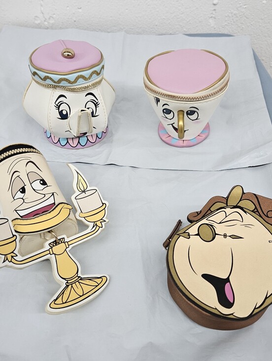 Disney Handbags - Disney Beauty And The Beast Character Bundle  4 Sidekicks Coin Purses
